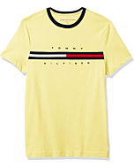 Tommy Hilfiger mens Short Sleeve Logo T-shirt T Shirt, Limelight, X-Small US