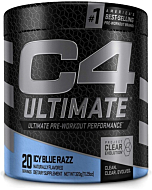 C4 Ultimate Pre Workout Powder ICY Blue Razz - Sugar Free Preworkout Energy Supplement for Men & Women - 300mg Caffeine + 3.2g Beta Alanine + 2 Patented Creatines - 20 Servings