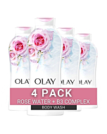 Olay Fresh Outlast Body Wash with B3, Rose Water and Sweet Nectar, 22 Fl Oz (Pack of 4)