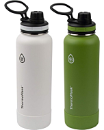 ThermoFlask 40 oz Double Wall Vacuum Insulated Stainless Steel 2-Pack of Water Bottles, Arctic/Grasshopper