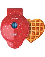 DASH Mini Maker for Individual Waffles, Hash Browns, Keto Chaffles with Easy to Clean, Non-Stick Surfaces, 4 Inch, Red Love Heart