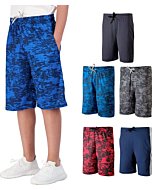 5 Pack: Big Boys Girls Youth Teen Printed Shorts Camo Mesh Dry-Fit Sport Active Athletic Knit Mesh Basketball Soccer Exercise Running Lacrosse Tennis Performance Gym Teen Clothing-St 5,L (12/14)