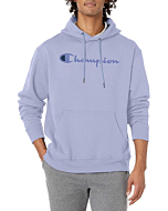 Champion Men's Powerblend Fleece Pullover Hoodie, Script Logo, Land Ice-586506, X-Small