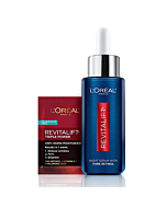 L'Oreal Paris Retinol Serum for Face, Night Serum 0.3% Pure Retinol from Revitalift Derm Intensives, Visibly Reduce Wrinkles, Even Deep Ones, 1 Oz Serum + Moisturizer Cream Samples, Packaging May Vary