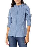 Amazon Essentials Women's Long-Sleeve Hooded Full-Zip Polar Fleece Jacket, Blue Heather, Medium