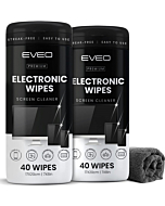 Electronic Wipes Streak-Free for Screen Cleaner & Smart Watch [2 Pack x 40] TV Screen, Smart TV, Computer Screen, Laptop, Phone, Tablet, and Electronics Devices - Microfiber Cloth Included [80 Wipes]