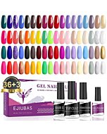 Gel Nail Polish Set 39 Pcs - Ejiubas All Seasons Holiday Fall Nail Polish, Long Lasting Over 30 Days, Soak Off Gel Polish Colors 36pcs with Gel Top Coat Base Coat Nail Strengthener,Gift for Women Mom Girls