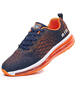 Azooken Mens Tennis Footwear Shoes Walking Casual Breathable Jogging Outdoor Sports Fitness Road Lightweight Trail Running Sneakers(8998 Orange 45)