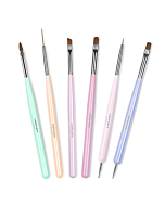 Beetles Nail Art Brushes Set Gel Polish Nail Art Design Pen Painting Tools with Nail Extension Gel Brush, Builder Gel Brush, Nail Art Liner Brush and Nail Dotting Pen for Salon at Home DIY Manicure