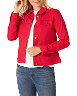 Riders by Lee Indigo Women's Denim Jacket, Jalapeno Cherry Red, X-Small