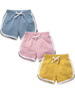 Big Girls 3 Pack Running Athletic Cotton Shorts, Workout and Fashion Dolphin Summer Beach Sports 10-12