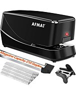 Electric Stapler Desktop, Automatic Stapler for Desk, Heavy Duty Electric Stapler Desktop, 25 Capacity, AC or Battery Stapler with Reload Reminder, Black