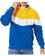 Men Pullover Hoodie Sweatshirt with Kanga Pocket, Yellow-L