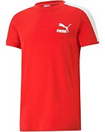 PUMA mens Iconic T7 Tee T Shirt, High Risk Red, X-Small US