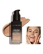 Lacomchir Feeling Free Foundation, Blends Naturally, Longwear Medium-Full Coverage with Matte Finish Liquid Foundation Makeup, 1.11fl. oz - Medium