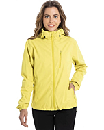 alblanc Rain Jackets for Women Waterproof,Full Zip Widen Brim Lightweight Hooded Stylish Rain Coats for women,Lemon 2XL