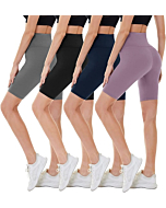 CAMPSNAIL 4 Pack Biker Shorts for Women – 8" High Waist Tummy Control Workout Yoga Running Compression Exercise Shorts