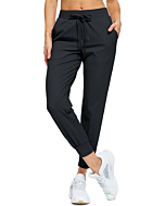 Libin Women's Joggers Pants Athletic Sweatpants with Pockets Running Tapered Casual Pants for Workout,Lounge, Black M