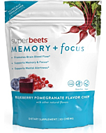 HumanN SuperBeets Memory + Focus Chews - Helps Support Brain Health & Alertness - SuperBeets Nootropic Supplement with Resveratrol & Beet Root Powder, Blueberry Pomegranate Flavor, 30 Soft Chews