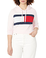 Tommy Hilfiger Performance Long Sleeve Hoodie – Pullover Sweaters for Women with Adjustable Drawstring Hood, Pink Blossom, Large