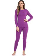 WEERTI Thermal Underwear for Women Long Johns Women with Fleece Lined, Base Layer Women Cold Weather Top Bottom（Purple 3XL）