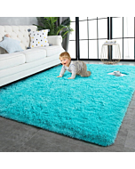 TWINNIS Super Soft Shaggy Rug in Blue.