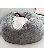 kengbi Bean Bag Chair, Comfortable Bean Bag Chair Chair Cushion (it was only a Cover,not a Full Bean Bag) Giant Fur Bean Bag Cover Living Room Furniture Big Round Faux Fur BeanBag