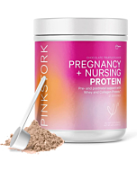 Pink Stork Pregnancy + Nursing Protein: Chocolate Protein Powder for Women, Prenatal + Postnatal, Whey Protein + Collagen, Postpartum Lactation Support