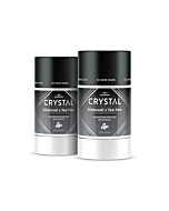 CRYSTAL Deodorant Magnesium Solid Stick Natural Deodorant, Non-Irritating Deodorant for Men or Women, Safely and Effectively Fights Odor, Baking Soda Free, Charcoal & Tea Tree, 2.5 oz (Pack of 2)