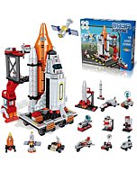 Space Exploration Shuttle Toys for 6 7 8 9 10 11 12 Year Old Boys Kids 12-in-1 STEM Aerospace Building Kit Toy with Heavy Transport Rocket and Launcher Best Gifts for 6-12 Year Old Kids (566 Pieces)