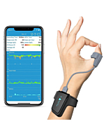 Overnight Blood Oxygen Saturation Monitor for SpO2 and Heart Rate Tracking Continuously, Bluetooth Finger Ring with Free APP &PC Report - Wellue Sleep O2 Pulse Oximeter with Smart Alarm