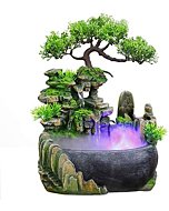 AMAVIP Rockery Stream Tabletop Fountain, Zen Meditation Indoor Waterfall Feature with Automatic Pump, for Home Office Bedroom Desk Decoration (Upgrade)