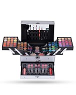 Hot Sugar Girls Makeup Set for Teenagers Beginners Adults Professionals with Reusable Trendy Silver Cosmetic Box Includes Everything for A Full Face Makeup Eyeshadow Lip Gloss Blush Brush Lipstick