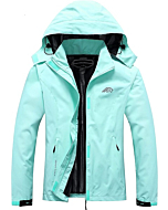 Women's Waterproof Rain Jacket Lightweight Hooded Raincoat for Hiking Travel Outdoor Light Green XL