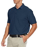 YAMANMAN Mens Golf Shirts Performance Dry Fit Moisture Wicking Casual Collared Golf Polo Shirts Short Sleeve Quick Dry Navy