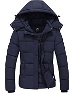 GGleaf Winter Coats for Women Warm Insulated Snow Jacket with Removable Hood Navy XX-Large