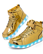 Wajin LED Light Up Shoes Kids High top Sneakers with USB Charging Flashing Luminous Shoes Dancing Sneakers for Boys Girls Toddles Gift