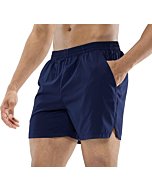 MIER Men's Workout Running Shorts Quick Dry Active 5 Inches Shorts with Pockets, Lightweight and Breathable, Navy, M