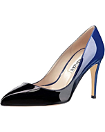 JOY IN LOVE Women's Pumps Shoes Middle Heels Pointy Toe Dress Pump Stilettos Blue Black 5.5US