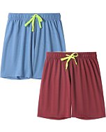 DaniChins Boys Loose Athletic Moisture Wicking Shorts Performance Mesh Shorts (Blue,Burgundy,7)