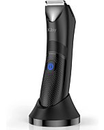 Body Trimmer for Men, Kibiy Electric Groin Hair Trimmer with LED Indicator for Balls, IPX7 Male Pubic Hair Trimmer for Wet and Dry use (Black)