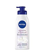 NIVEA Sensitive and Radiant Body Lotion for Sensitive Skin, Unscented Body Lotion With Hypoallergenic Formula, 16.9 Fl Oz Pump Bottle