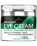 REMEDIAL Eye Cream for Dark Circles Wrinkles Puffiness and Bags Under Eyes, Anti-Aging Collagen Eye Cream, Day and Night Formula with Caffeine Niacinamide Dimethicone, Made in USA