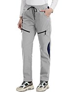 Lesemisi Women's Snow Ski Pants Waterproof Windproof Hiking Cargo Pants(Lgray/Navy, S)