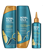 Royal Oils by Head & Shoulders Sulfate Free Scalp Care Shampoo, Moisture Renewal Scalp Balancing Conditioner, and Daily Moisture Scalp Cream Treatment with Coconut Oil and Apple Cider Vinegar