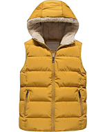 Pursky Big Girl's Winter Vest Waterproof Puffer Fall Sleeveless Warm Jacket Hooded For Kids Outerwear Yellow 8