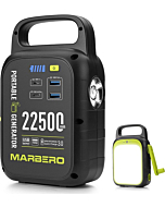 MARBERO Portable Power Bank 24000mAh Camping Lithium Battery 88Wh Power Supply with 110V/80W(Peak 120W) AC Outlet, USB QC3.0, LED Flashlights for CPAP Home Camping Emergency Backup