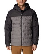 Columbia Men's Grand Trek II Down Hooded Jacket, City Grey/Shark, Small