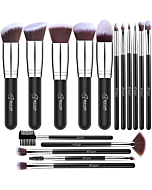 Premium Synthetic Foundation Blending Face Powder Blush Concealers Eye Shadows Make Up Brushes Kit (Sliver)