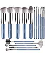 Premium Synthetic Foundation Blending Face Powder Blush Concealers Eye Shadows Make Up Brushes Kit (Blue)